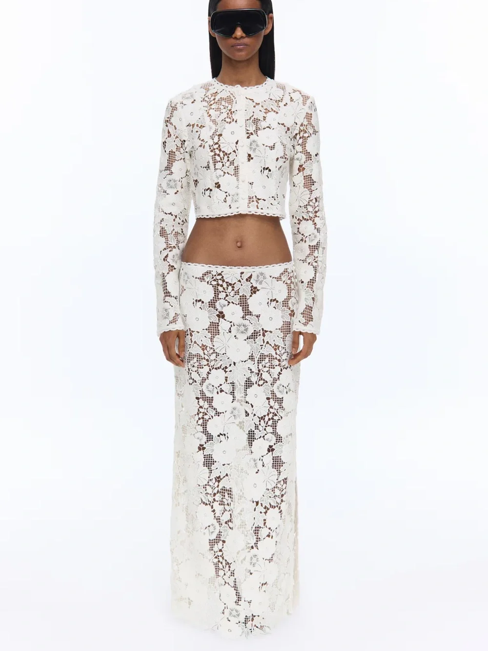 LIVIA NUNES H&M NWT ❗️FIRM PRICE❗️ BOW-FRONT LACE TOP SIZE 0